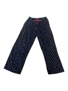 TOMMY HILFIGER Lounge Pajama Pants Size Small Velour Polka Dot Elastic Waist